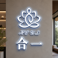 Panneau publicitaire LED miniature personnalisable, décoration, enseigne, utilisation en centre commercial, logo mural gravé en verre acrylique, fond éclairé