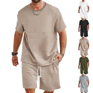 Conjunto Deportivo Informal para Hombre Dongfei, Camiseta de Cuello Redondo y Pantalones Cortos de Color Sólido, 2 Piezas, Poliéster, Ropa de Verano - Product Image 2