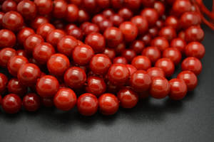 Perline Rotonde Sciolte <span class=keywords><strong>di</strong></span> Corallo <span class=keywords><strong>di</strong></span> <span class=keywords><strong>Mare</strong></span> Tinto <span class=keywords><strong>di</strong></span> Rosso - Product Image 2