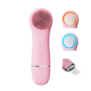 Brosse nettoyante électrique vibrante 4 en 1, éliminateur de points noirs, exfoliant pour la peau, nettoyeur de pores, masseur à compresse froide et chaude - Product Image 1