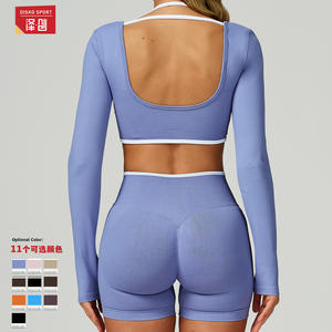 Camiseta de Yoga de Manga Larga sin Costuras Disko Sport, Cuello Redondo, Corte Ajustado, Ropa Deportiva para Mujer ECX9245 - Product Image 2