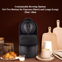 Cafetière instantanée, petits brasseurs à service unique pour le bureau, mini machine à café à capsules portable avec réservoir d'eau de 700ml, 19 bars