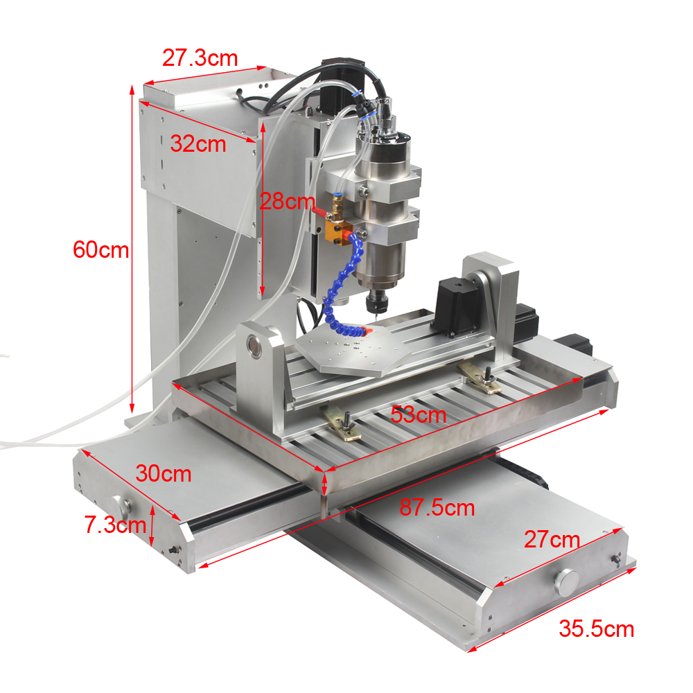 Mini máquina de escultura de metal com 5 eixos, estoque da ue, faça você mesmo, 6040, cnc, fresagem, máquinas de marcenaria