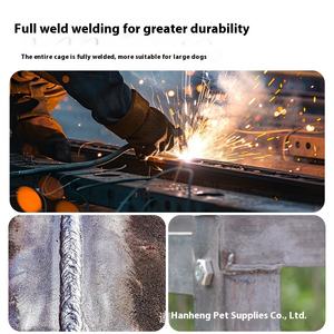 Katı desen düğme kapatma orta büyük ölçekli köpekler için takviyeli demir köpek kafesi açık çiftlik teslimat evcil hayvan kafesi 9 boyutları - Product Image 3