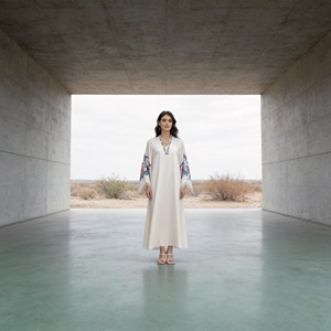 Abaya de luxe en polyester imprimé de haute qualité, élégante et personnalisée pour les femmes musulmanes, pour les occasions de soirée - Product Image 1