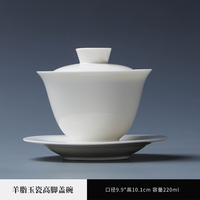 MINGSHUO Nouvelle Tasse à Thé en Porcelaine Blanche Douce avec Couvercle, Gaiwan Anti-brûlure Unique, Bol à Thé Kung Fu en Céramique Effet Coquille d'Œuf, Écologique