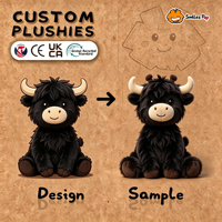 Jouets en peluche personnalisés à succès avec logo, animaux en peluche mignons, design animalier, jouets vache des Highlands à poils longs en peluche pour cadeau d'enfant