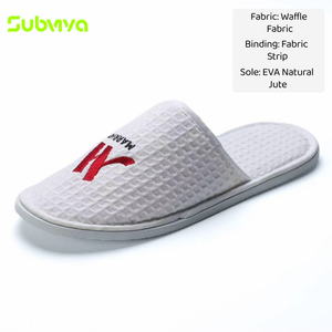 Pantuflas de <span class=keywords><strong>Hotel</strong></span> Blancas de Lujo de 5 Estrellas con Logotipo Personalizado, Antideslizantes, Ecológicas y Desechables para Huéspedes de <span class=keywords><strong>Hotel</strong></span> - Product Image 2