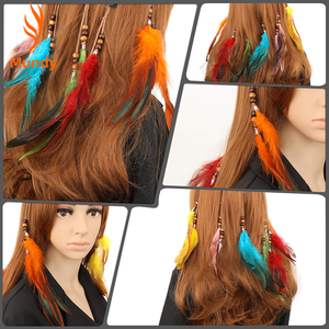 Barrettes à cheveux en plumes pour concerts en plein air, fêtes nuptiales, foires de la Renaissance - Clip à pression chic bohème - Product Image 3