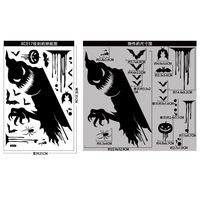 Autocollants pour fenêtres d'Halloween, squelettes, fantômes, chauves-souris, décorations pour fenêtres, murs en verre, fournitures pour fêtes d'Halloween, maison hantée