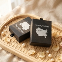 Boîte de rangement pour bijoux écologique et réutilisable, en carton, avec tiroir et papier couché, pour colliers, bagues et boucles d'oreilles.
