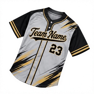Maillot de baseball respirant brodé en 3D, vente en gros, grande taille, unisexe, en polyester, personnalisé pour équipe de ligue de baseball américaine - Product Image 1
