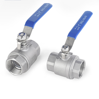Válvula de Bola de Acero Inoxidable SS304 SS316 de Fábrica Tipo L y T NPT 3/8" 1" Pulgada WOG de Paso Completo Roscada