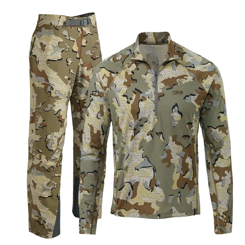 Мужская камуфляжная футболка на заказ, охотничьи брюки, Влагоотводящая быстросохнущая камуфляжная охотничья одежда