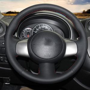 Funda para <span class=keywords><strong>volante</strong></span> de coche de cuero de microfibra cosida a mano para <span class=keywords><strong>Nissan</strong></span> March Sunny <span class=keywords><strong>Versa</strong></span> 2013 Almera - Product Image 2