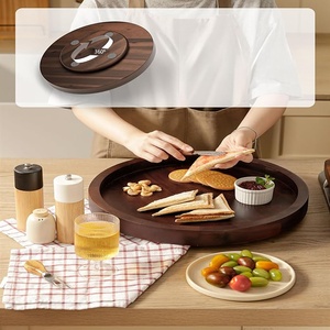 Đa chức năng bằng gỗ lười biếng Susan 16 "charcuterie Hội Đồng Quản Trị & nhà bếp tổ chức với mịn xoay - Product Image 2