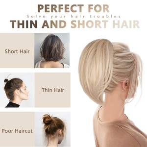 Extension de queue de cheval synthétique droite de 10 pouces avec pince à griffes pour femme (<span class=keywords><strong>couleur</strong></span> blond clair) - Product Image 3