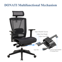 Chaise de bureau ergonomique entièrement en maille avec appui-tête, pivotante, pour PDG, bureau de direction, avec logo personnalisé