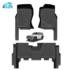 Tapis de sol de voiture de haute qualité antidérapant TPE 3D 5D pour l'avant, l'arrière et le coffre, pour NISSAN PATROL Y61 1997-2022 - Product Image 1