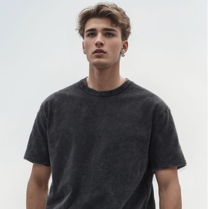 ผู้ผลิตเสื้อยืดทรงบ็อกซี่แบบวินเทจสั่งทำพิเศษ เนื้อผ้าหนา พิมพ์ลายซันเฟดขนาดใหญ่ สไตล์ลำลอง แขนสั้น สำหรับผู้ชาย - Product Image 6