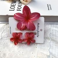 Lot de 3 Pinces à Cheveux Fleur d'Œuf Yuxi Factory, Pince à Griffe Florale Dégradé Tendance pour Vacances, Accessoires Quotidien