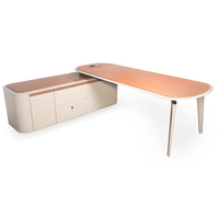 Bureaux de direction en cuir de luxe italien de haute qualité, forme en L, uniques, table de bureau pour PDG, grand patron
