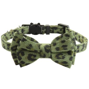 Colliers pour chat à imprimé léopard avec nœud papillon, boucle réglable, pour petits chats, toutes saisons, style tendance, en polyester - Product Image 5