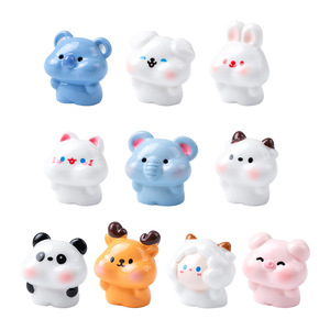 Adorables petits éléphants, cochons, lapins, chiens et autres petits animaux, accessoires de décoration DIY pour voiture et bureau - Product Image 1