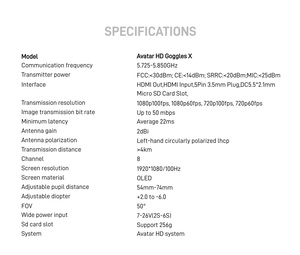 Caddx walkbail <span class=keywords><strong>avatar</strong></span> แว่นตา HD ส่งภาพ FPV แว่นกันลมหอยทากอวตาร FPV UAV - Product Image 6