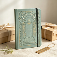 Carnet A5 personnalisé en cuir PU gaufré avec dorure à chaud, journal à couverture rigide pointillée 160 g/m², idéal pour les cadeaux