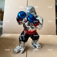 Nouvelle Arrivée : Modèle en Résine de Fibre de Verre King Kong pour Sculpture Artistique de Boxe, Chimpanzé, Gorille, Orang-outan – Couleur Personnalisable, Décoration Intérieure