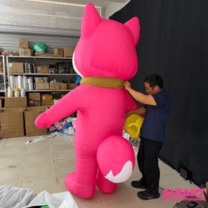 Disfraz Inflable Gigante de Perro <span class=keywords><strong>Shiba</strong></span> <span class=keywords><strong>Inu</strong></span> Rosa de 2.5m, Mascota Inflable para Publicidad y Promoción - Product Image 3