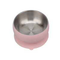 Bols à collation en métal pour l'alimentation des bébés, bol pour tout-petits avec ventouse en silicone amovible