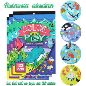 Venta al por mayor de 201 pegatinas de colores para colorear, libro de pegatinas de piratas del mar para niños, set de pegatinas para colorear, premios para el <span class=keywords><strong>aula</strong></span>, suministros de arte. - Product Image 1
