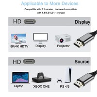 Cable HDMI a HDMI 2.1 Digital de Alta Calidad, 8K 60Hz 4K 120HZ 48Gbps, para Laptop, TV, Monitor, Proyectores