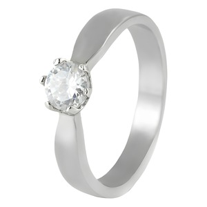 yunnique Stainless Steel <b>Ring</b> Claw <b>Set</b> Diamond Engagement <b>Ring</b> Unisex Fashion Jewelry <b>Silver</b> Color - Product Image 5
