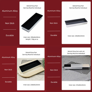 Pabrik profesional buatan persegi panjang komersial logam individu panci daging Pizza pemeriksaan adonan kotak Detroit Pizza gaya baki Oven - Product Image 5
