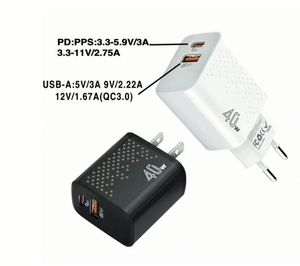 อะแดปเตอร์ชาร์จเร็ว Universal 40W PD รองรับ USB QC4.0 สำหรับโทรศัพท์มือถือ ใช้ได้ทั่วโลก กำลังไฟ 20W สำหรับ IPhone/Huawei/Samsung - Product Image 2