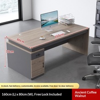 LBZ-112X Bureau de direction moderne et simple en PVC, poste de travail individuel avec chaise pour cadre et personnel financier