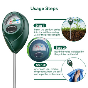 C Medidor de higrómetro de suelo de una sola aguja Medidor de suelo de color verde Detector Jardinería Planta en maceta Prueba húmeda - Product Image 4