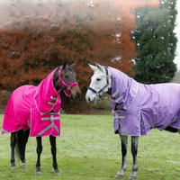 Couverture d'écurie professionnelle pour chevaux, imperméable, couverture d'hiver bleue, tissu 1200D, fausse fourrure pour le cou, garde au chaud contre le vent