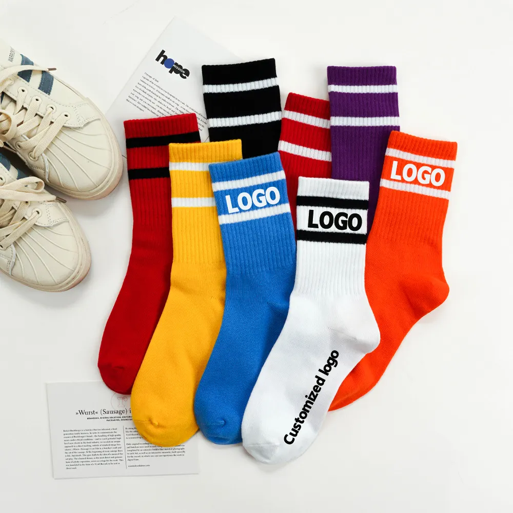 High Quality OEM Tube Fashion Crew Cycle Designer Sports Custom Men Women Unisex Socks With Logo