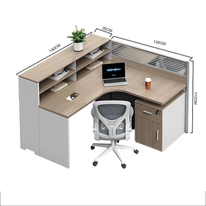 Bàn làm việc văn phòng bằng gỗ hiện đại thương mại có thể mở rộng mô-đun hình chữ L nhân viên Máy Trạm cho nội thất văn phòng - Product Image 2