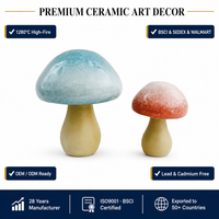 Ornement en céramique en forme de champignon fait main et écologique au design moderne pour la décoration intérieure/extérieure, idéal pour les anniversaires, la maison, le bureau et la terrasse