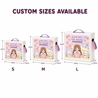 Niedliches Haustier-Spielzeughaus Puppen-Geschenkbox mit Stoffgriff Maßgefertigte Kawaii Kartonverpackung