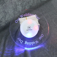 Wasserdicht Transparent Acryl Karte Coaster Runde Form LED Bier Tasse Coaster für Bar