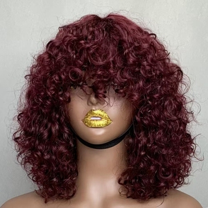 Perruques en <span class=keywords><strong>cheveux</strong></span> humains à ondulations d'eau avec frange, entièrement faites à la machine, bouclées, courtes, en <span class=keywords><strong>cheveux</strong></span> naturels <span class=keywords><strong>pour</strong></span> femmes, perruques Remy Pixie Bob <span class=keywords><strong>pour</strong></span> femmes noires - Product Image 4