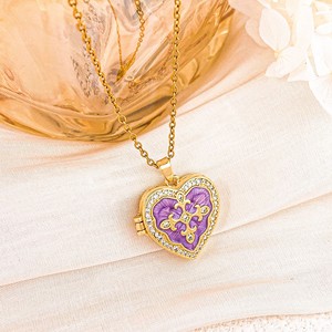 Collar con Colgante <span class=keywords><strong>de</strong></span> Medallón para <span class=keywords><strong>Fotos</strong></span> <span class=keywords><strong>de</strong></span> Acero Inoxidable Vintage, Chapado en Oro <span class=keywords><strong>de</strong></span> 18k, con Dijes <span class=keywords><strong>de</strong></span> Corazones y Sol Esmaltados, para Mujer - Product Image 5