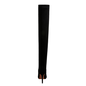 315-6 moda sözleşmeli kış Stiletto topuk yüksek topuklu kulübü süet seksi üstü diz ince bacak kadın çizmeler - Product Image 5