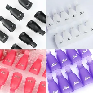 10 pièces/sac Clips en plastique pour le retrait de vernis à ongles en gel UV, outil de dissolvage pour ongles - Product Image 3